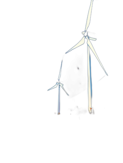 Wind turbines at night, dark background, white on black, minimalist, in the style of photo realistic, high resolution, high contrast, depth of field, professional photography, high definition