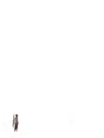 A very dark black background, barely visible at the bottom is an extremely small figure of a woman wearing brown shoes, slightly illuminated in the style of orange light from below, no other colors on screen, minimalistic, simple, cinematic.