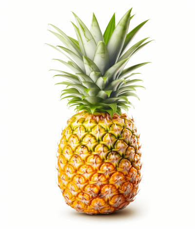 Pineapple, realistic photo shoot, hi resolution, on white background