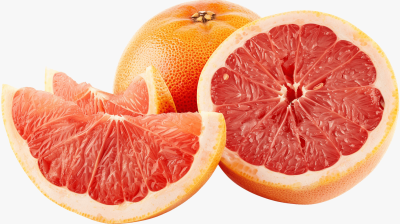 G positive grapefruit cut in half, white background, png clipart