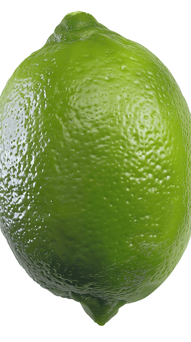 Lime, white background, high resolution, ultra realistic photography in the style of unknown artist.