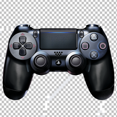 playstation controller, gamepad, vector illustration, front view, transparent background, png format, high resolution