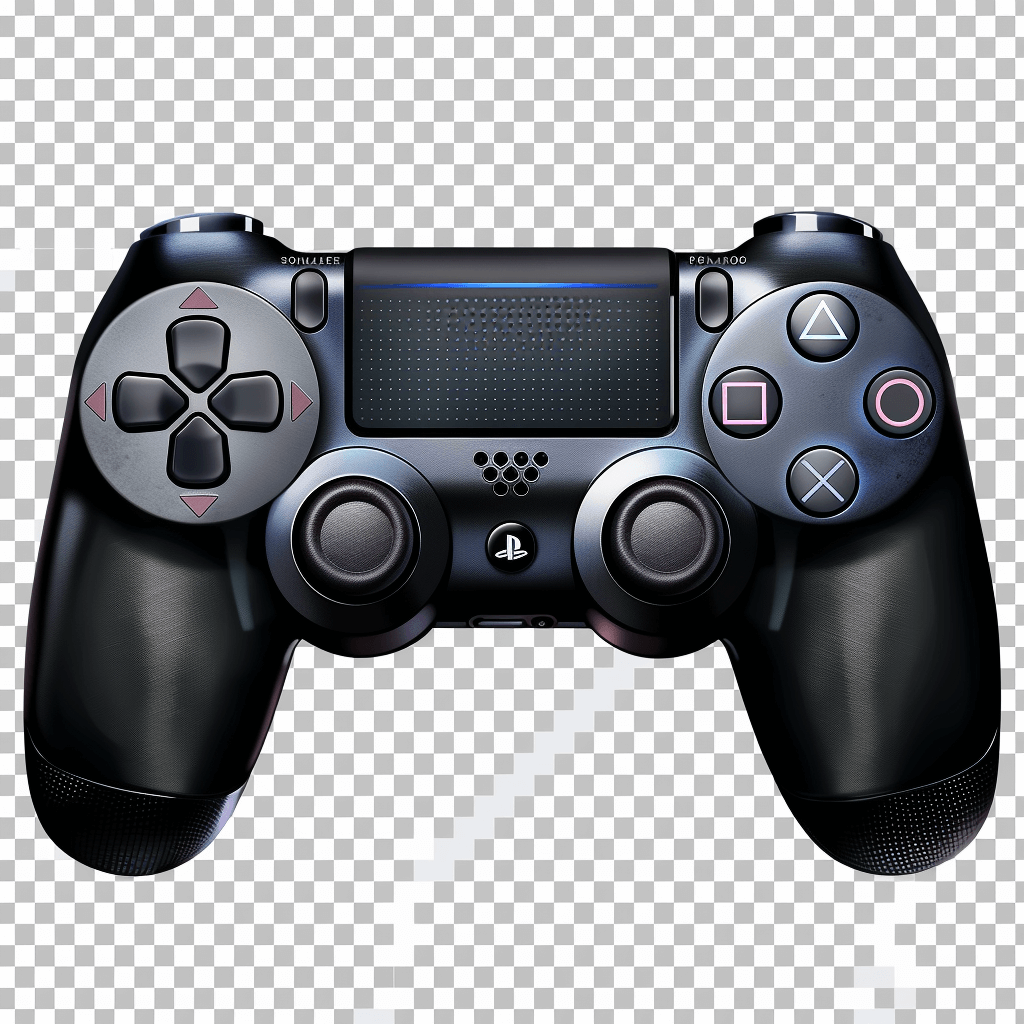 game controller, playstation 4 , front view, transparent background, vector art