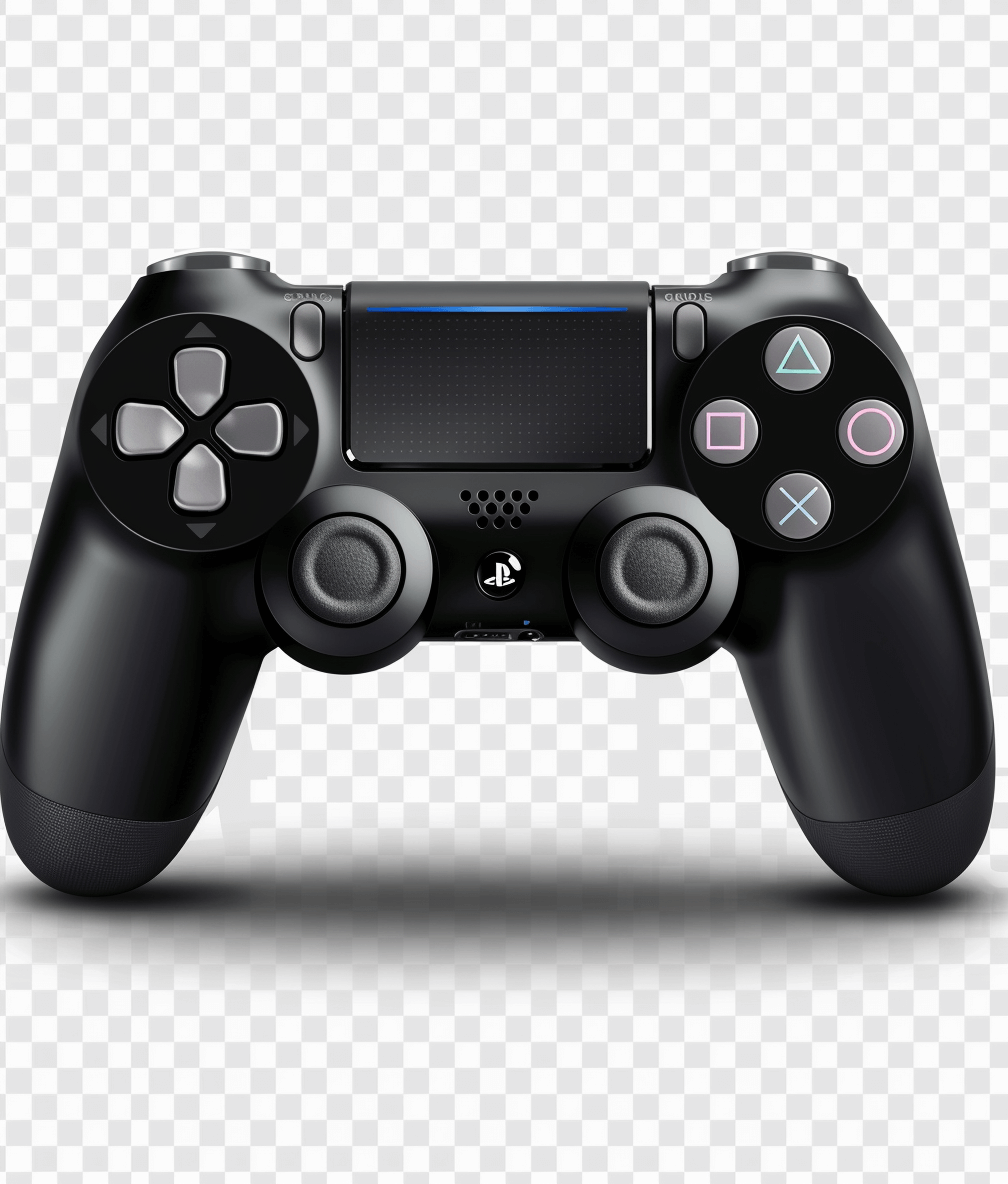 playstation controller, vector illustration, white background, png transparent . no mockup