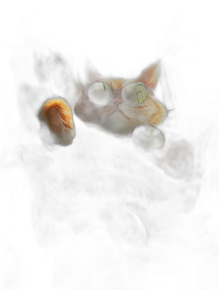 digital art of cute fat cat , wearing sunglasses, sitting on black sofa with dark background, digital painting, cinematic light and shadow, cute, high contrast, high resolution, sharp details