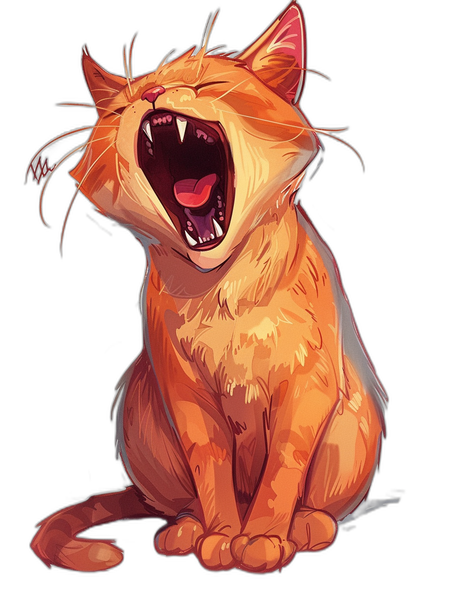 A happy ginger cat with its mouth open, vector illustration for an RPG game on a black background, digital art in the style of [Artgerm](https://goo.gl/search?artist%20Artgerm) and [Atey Ghailan](https://goo.gl/search?artist%20Atey%20Ghailan), Dungeons & Dragons artwork, trending Pixiv fanbox, cinematic lighting, smooth brush strokes, sharp focus, digital art style of [Greg Rutkowski](https://goo.gl/search?artist%20Greg%20Rutkowski).