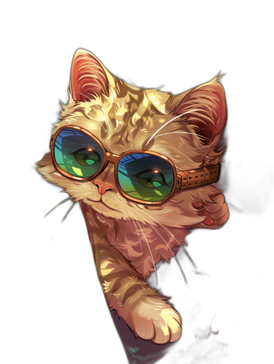 A cute cat with sunglasses, vector illustration in the style of [Artgerm](https://goo.gl/search?artist%20Artgerm) and [Greg Rutkowski](https://goo.gl/search?artist%20Greg%20Rutkowski) and [Alphonse Mucha](https://goo.gl/search?artist%20Alphonse%20Mucha) on a black background, a digital painting, concept art for a mobile game, a portrait view, ultra detailed, sharp focus, a studio photo, soft light, dynamic composition, beautiful, cinematic lighting.