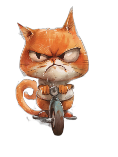 t-shirt design, cute grumpy cat on scooter with angry face, black background, detailed drawing, illustration in the style of [Atey Ghailan](https://goo.gl/search?artist%20Atey%20Ghailan) and [Geof Darrow](https://goo.gl/search?artist%20Geof%20Darrow)