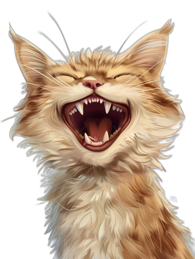 realistic digital illustration of an adorable smiling cat, big teeth showing, happy expression, digital art by [Artgerm](https://goo.gl/search?artist%20Artgerm) and [Greg Rutkowski](https://goo.gl/search?artist%20Greg%20Rutkowski), black background, high detailed